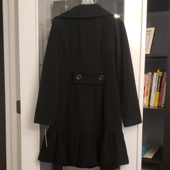 Dontella Black Wool Winter Coat Size 4 NWT - Picture 4 of 7